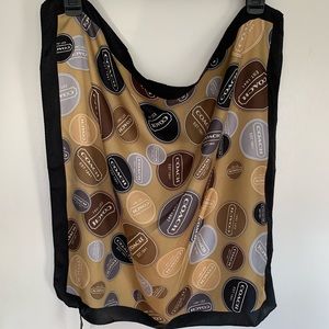 NWT Coach Gallery Button Neck Scarf Khaki/Black